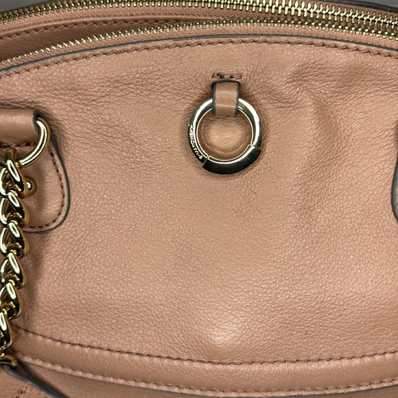 B. Makowsky dusty rose leather double chain strap satchel - Picture 12 of 16